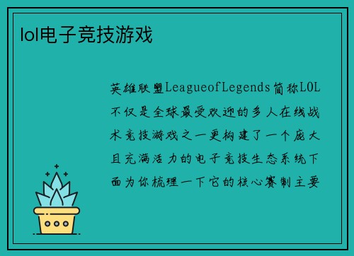 lol电子竞技游戏